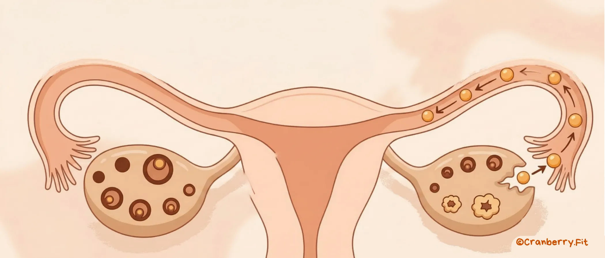  Visual representation of the uterus with an emphasis on the ovulation process.
