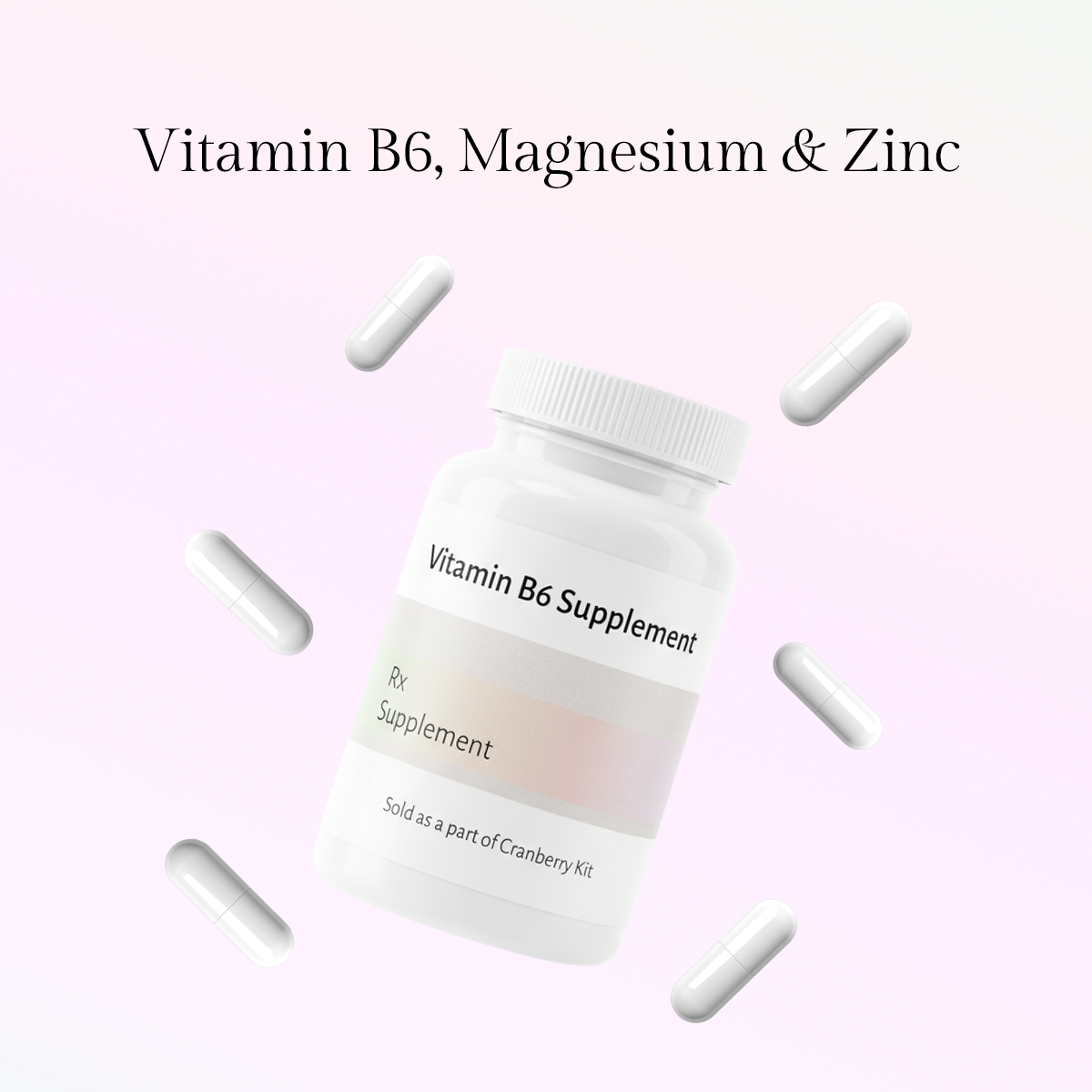 B6 (40mg), Mg(240mg), Zn (41.2mg) and essential nutrients - 90 Capsules