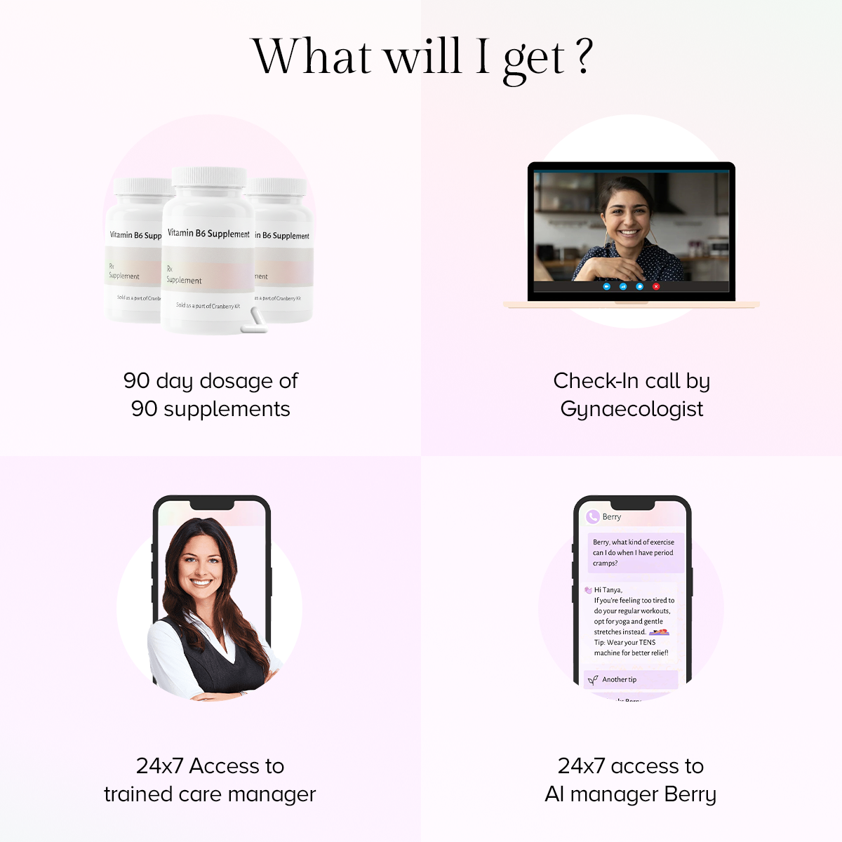 B6 (40mg), Mg(240mg), Zn (41.2mg) and essential nutrients - 90 Capsules