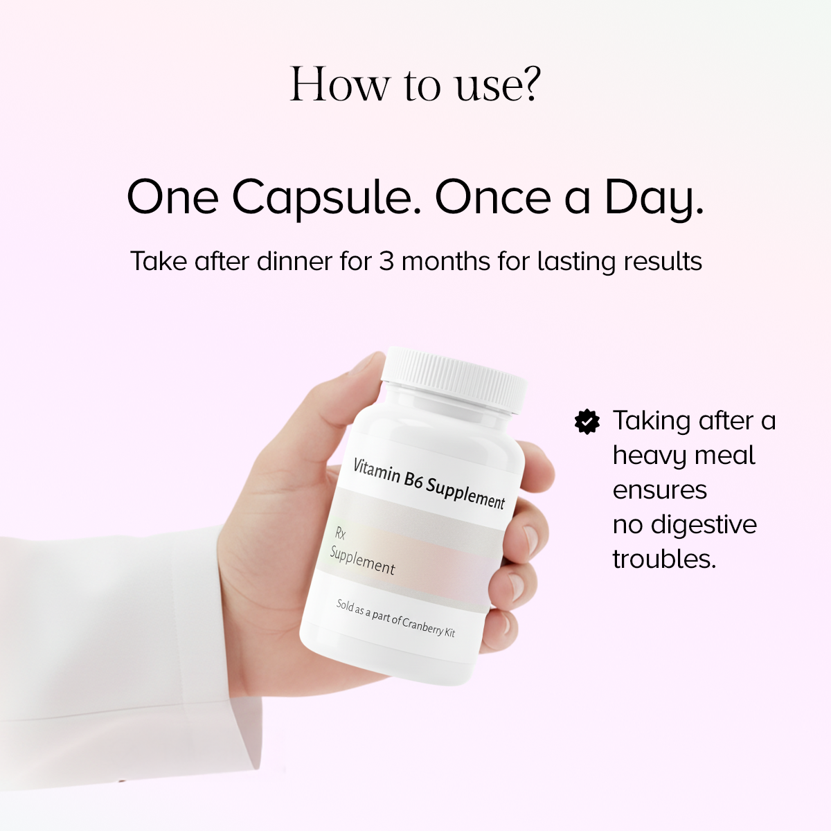 B6 (40mg), Mg(240mg), Zn (41.2mg) and essential nutrients - 90 Capsules