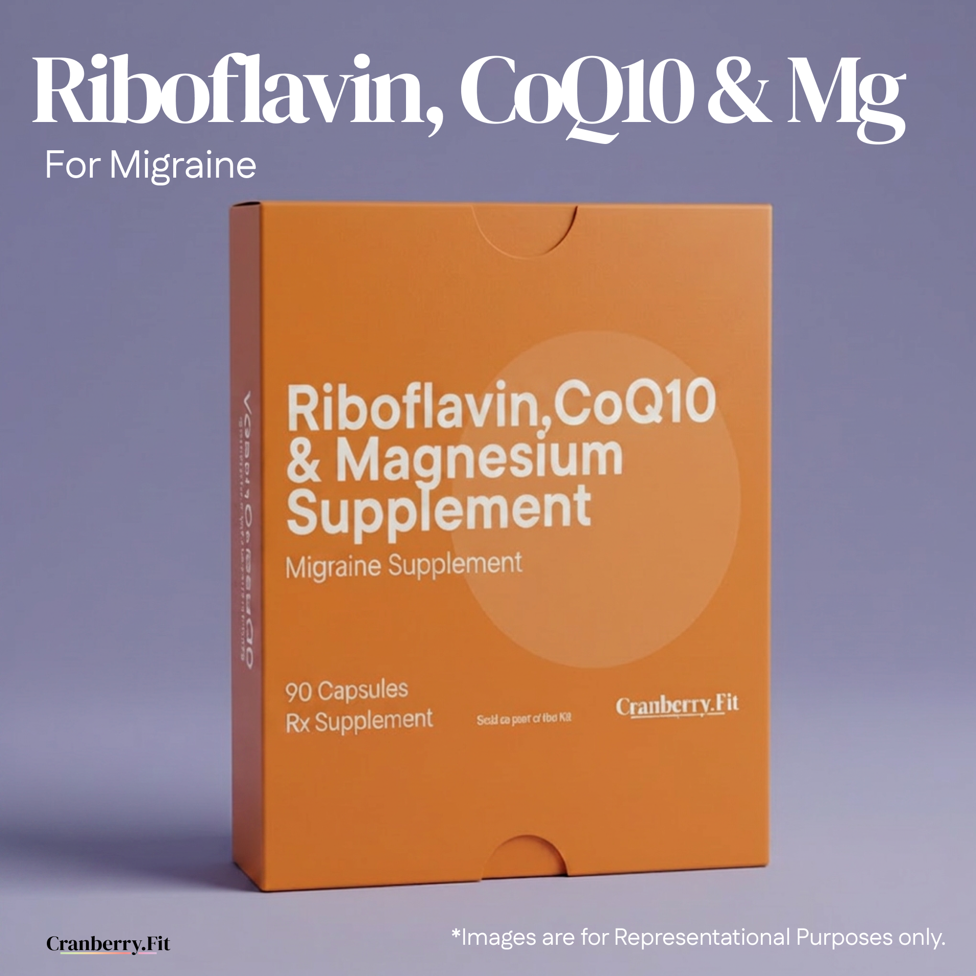 Riboflavin(50mg), CoQ10(10mg), Magnesium(340mg) - 30 Capsules – Cranberry