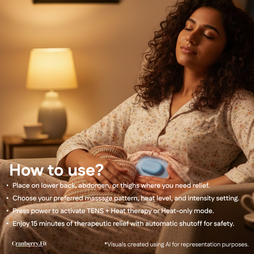 TENS + Heat Device - Drug-free period pain relief