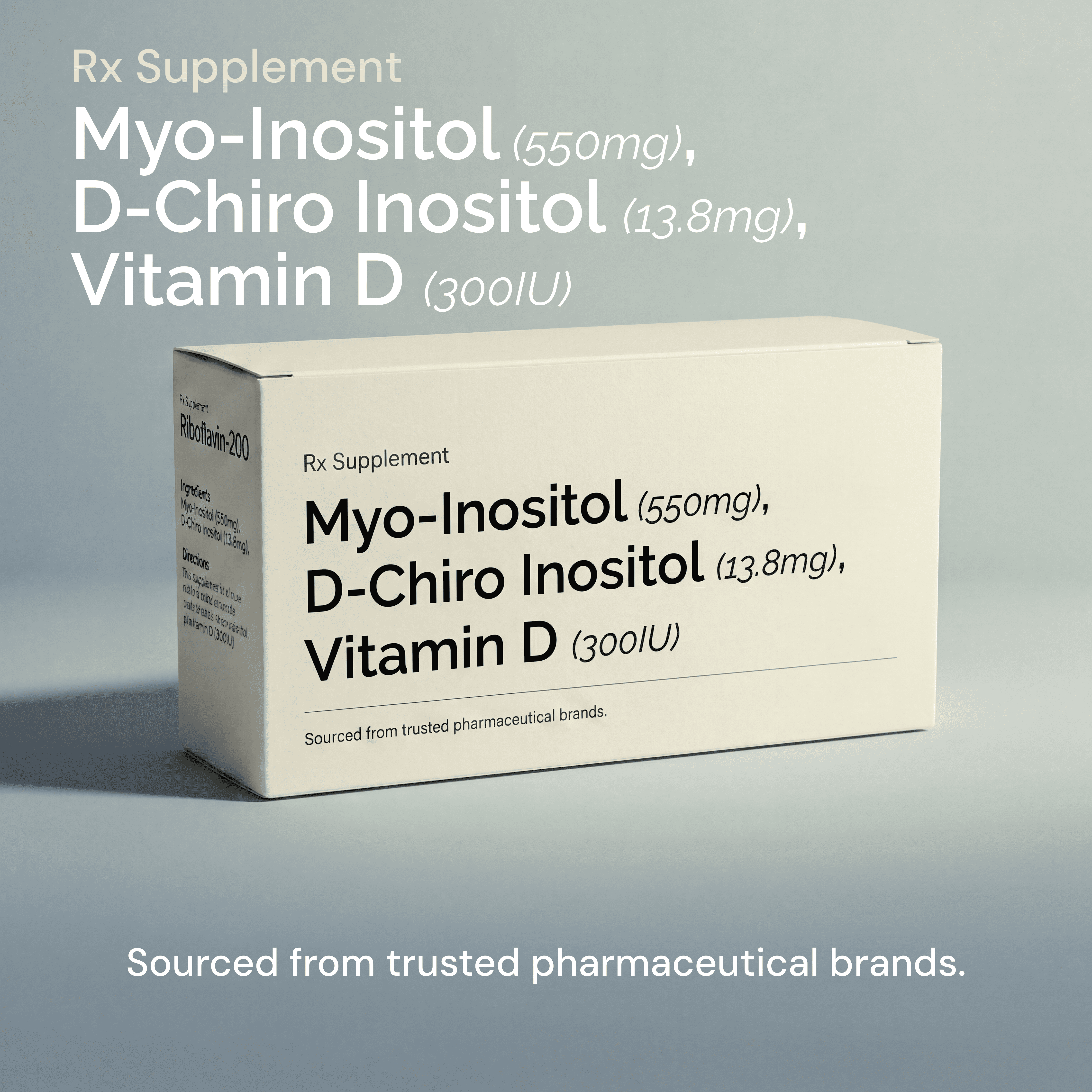Myo-inositol 550mg,  D-Chiro Inositol 13.8mg, Vitamin D 300IU - 30 Tablets